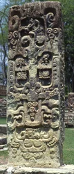 Back of Stela B, Copan, Late Classic Period, 731 AD